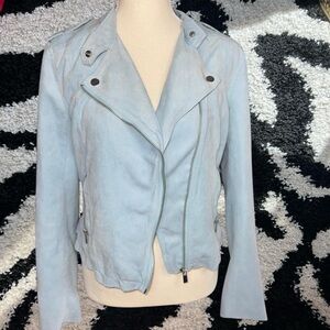 Forever 21 baby Blue faux suede moto Jacket